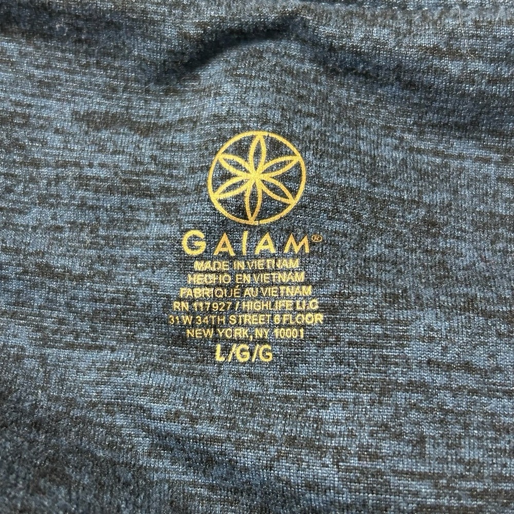 Gaiam Dark Blue Ankle Length Athletic Workout Compression Leggings Womens Size L - Picture 6 of 8